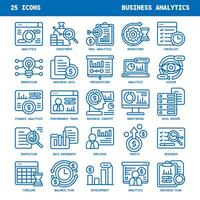 affaires analytique ligne Icônes ensemble vecteur illustration