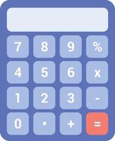 une calculatrice avec une bleu Contexte et rouge Nombres vecteur