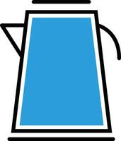 une bleu bouilloire icône sur une blanc Contexte vecteur