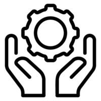 icône de la ligne des mains vecteur