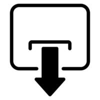icône de glyphe de flèche vers le bas vecteur