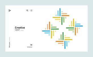 Créatif affaires atterrissage page conception avec plusieurs coloré formes vecteur