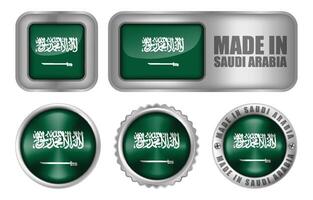 fabriqué dans saoudien Saoudite joint badge ou autocollant conception illustration vecteur