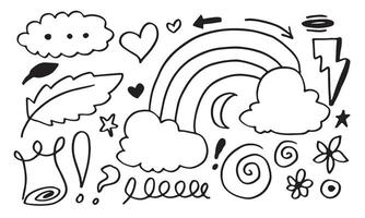 doodle mignon dessiné à la main sur fond blanc. doodle design elements.doodle kids pour la décoration et la page de coloriage. vecteur