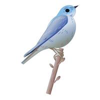 mignonne peu bleu oiseau vecteur illustration