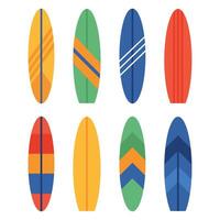 ensemble de différent coloré planches de surf. été surfant vecteur