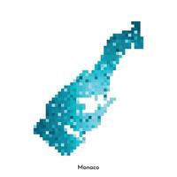 vecteur isolé géométrique illustration avec Facile glacé bleu forme de Monaco carte. pixel art style pour nft modèle. à pois logo avec pente texture pour conception sur blanc Contexte