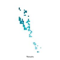 vecteur isolé géométrique illustration avec Facile glacé bleu forme de Vanuatu carte. pixel art style pour nft modèle. à pois logo avec pente texture pour conception sur blanc Contexte