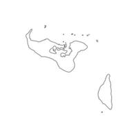 vecteur isolé simplifié illustration icône avec noir ligne silhouette de Tonga carte. blanc Contexte