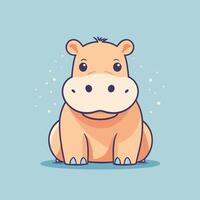 hippopotame dessin animé illustration agrafe art vecteur conception