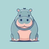 hippopotame dessin animé illustration agrafe art vecteur conception