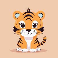 tigre dessin animé illustration agrafe art vecteur conception
