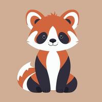 rouge Panda dessin animé illustration agrafe art vecteur conception