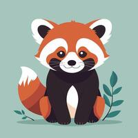 rouge Panda dessin animé illustration agrafe art vecteur conception