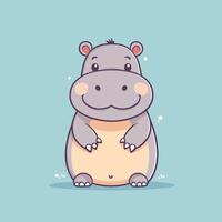 hippopotame dessin animé illustration agrafe art vecteur conception