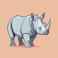 ai généré rhinocéros dessin animé illustration agrafe art vecteur conception