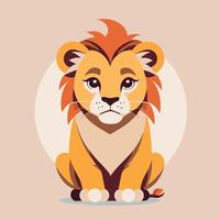 Lion dessin animé illustration agrafe art vecteur conception