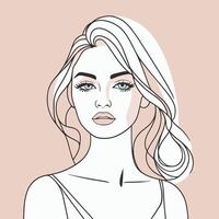 femme ligne art portrait illustration vecteur conception