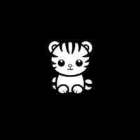 tigre bébé - minimaliste et plat logo - vecteur illustration