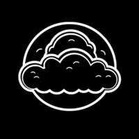 nuage - noir et blanc isolé icône - vecteur illustration