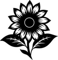tournesol - noir et blanc isolé icône - vecteur illustration