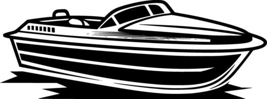 bateau, noir et blanc vecteur illustration