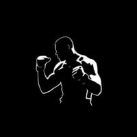 boxe, noir et blanc vecteur illustration