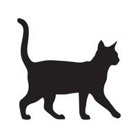 en marchant chat silhouette vecteur art illustration