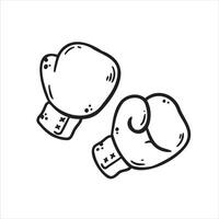 boxe gant. deux rouge éléments de athlétique tenue de sport. professionnel poing lutte. dessin animé tiré illustration. sport aptitude équipement. bats toi et frapper. coup de poing et combat. vecteur