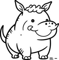 mignonne dessin animé peu rhinocéros. vecteur illustration isolé sur blanc Contexte.