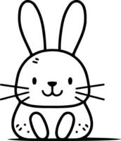 mignonne dessin animé lapin. vecteur illustration dans une plat style. isolé sur blanc Contexte.