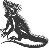 ai généré silhouette iguane animal noir Couleur seulement plein corps vecteur