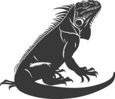 ai généré silhouette iguane animal noir Couleur seulement plein corps vecteur