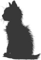 ai généré silhouette chaton mignonne animal noir Couleur seulement plein corps vecteur