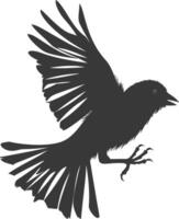 ai généré silhouette maison moineau oiseau animal mouche noir Couleur seulement vecteur