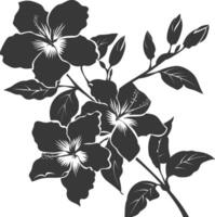 ai généré silhouette jasmin fleur noir Couleur seulement vecteur