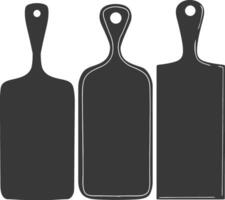 ai généré silhouette Coupe planche cuisine outil noir Couleur seulement vecteur