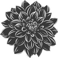 ai généré silhouette dahlia fleur noir Couleur seulement vecteur