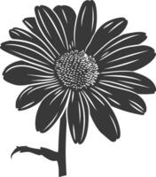 ai généré silhouette Marguerite fleur noir Couleur seulement vecteur