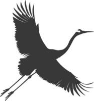 ai généré silhouette grue oiseau animal mouche noir Couleur seulement plein corps vecteur