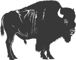 ai généré silhouette bison animal noir Couleur seulement plein corps vecteur