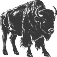 ai généré silhouette bison animal noir Couleur seulement plein corps vecteur