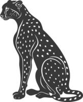 ai généré silhouette guépard animal noir Couleur seulement plein corps vecteur