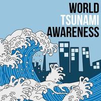 illustration de la journée mondiale de sensibilisation aux tsunamis vecteur