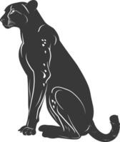 ai généré silhouette guépard animal noir Couleur seulement plein corps vecteur