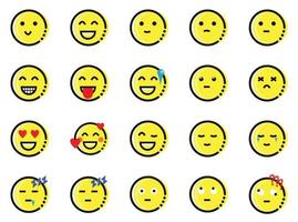 vecteur de pack emoji plat de couleur jaune