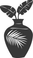 ai généré silhouette scandinave unique vase noir Couleur seulement vecteur