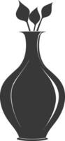 ai généré silhouette scandinave unique vase noir Couleur seulement vecteur