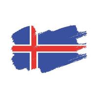 drapeau de l'islande avec pinceau peint à l'aquarelle vecteur