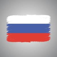 drapeau de la russie avec pinceau peint à l'aquarelle vecteur